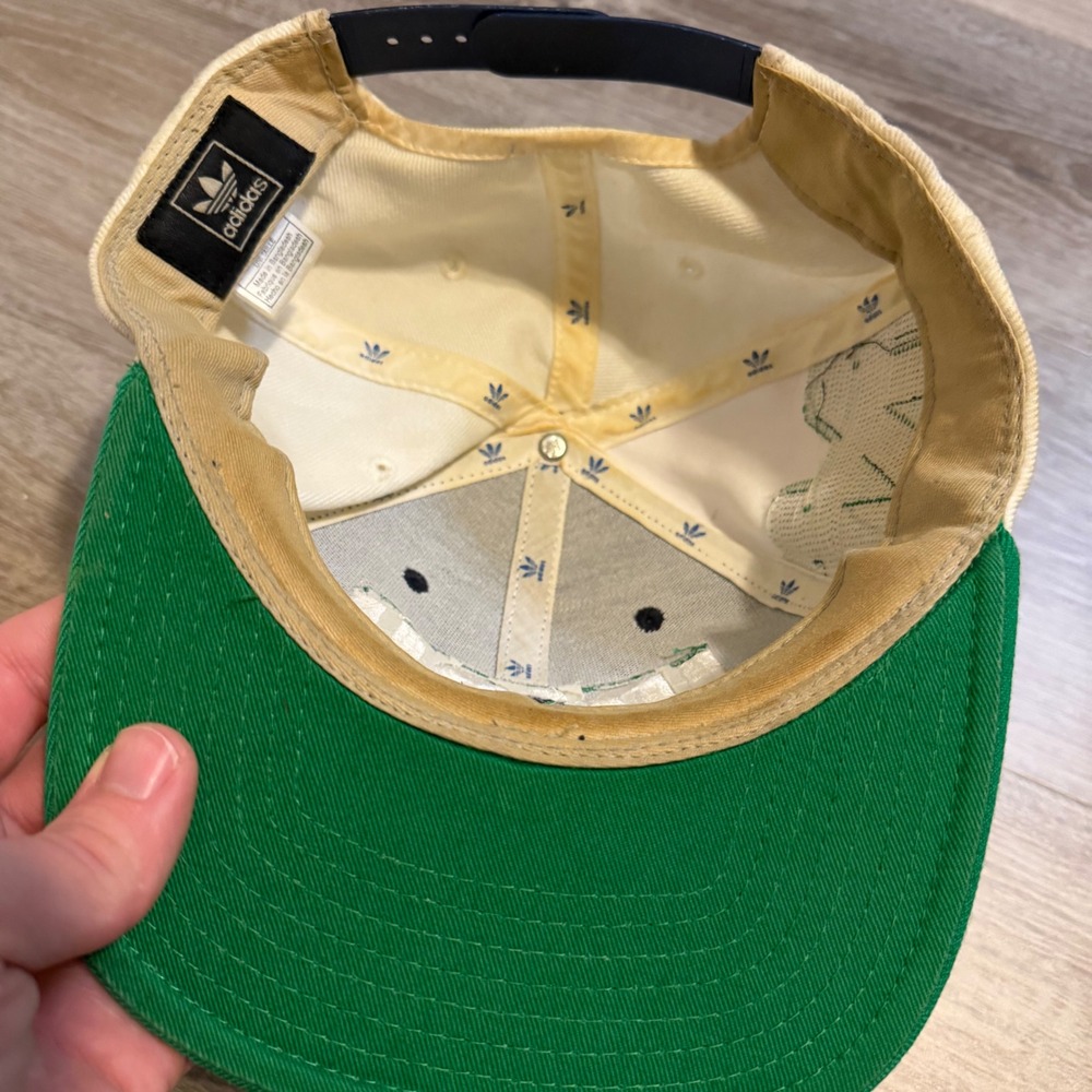 Vintage Adidas Notre Dame Fighting Irish Snapback Hat Cap Navy Green Tan - Picture 6 of 6